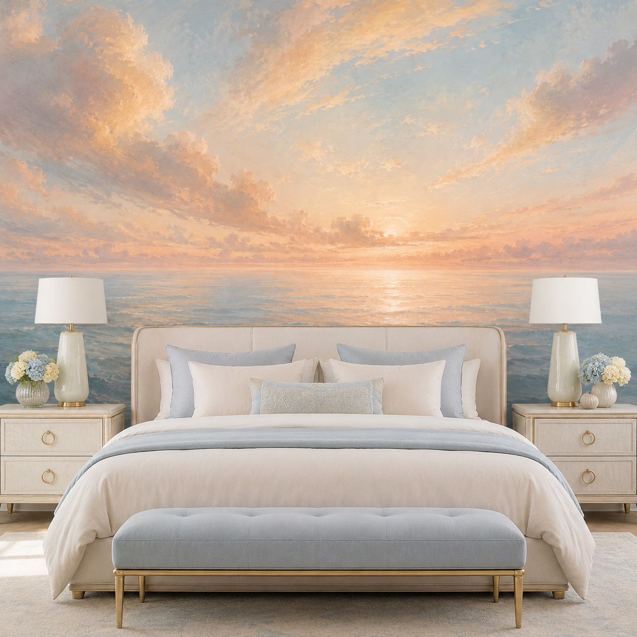 Sunrise Home Textiles & Apparel - Samoprzylepna tapeta z motywem pastelowego wschodu