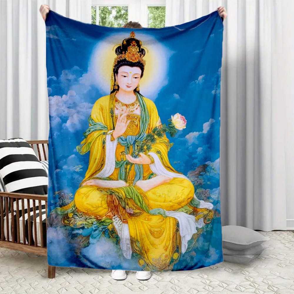 Home Textiles Images - Koc z nadrukiem Guanyin Bodhisattwy, wykonany
