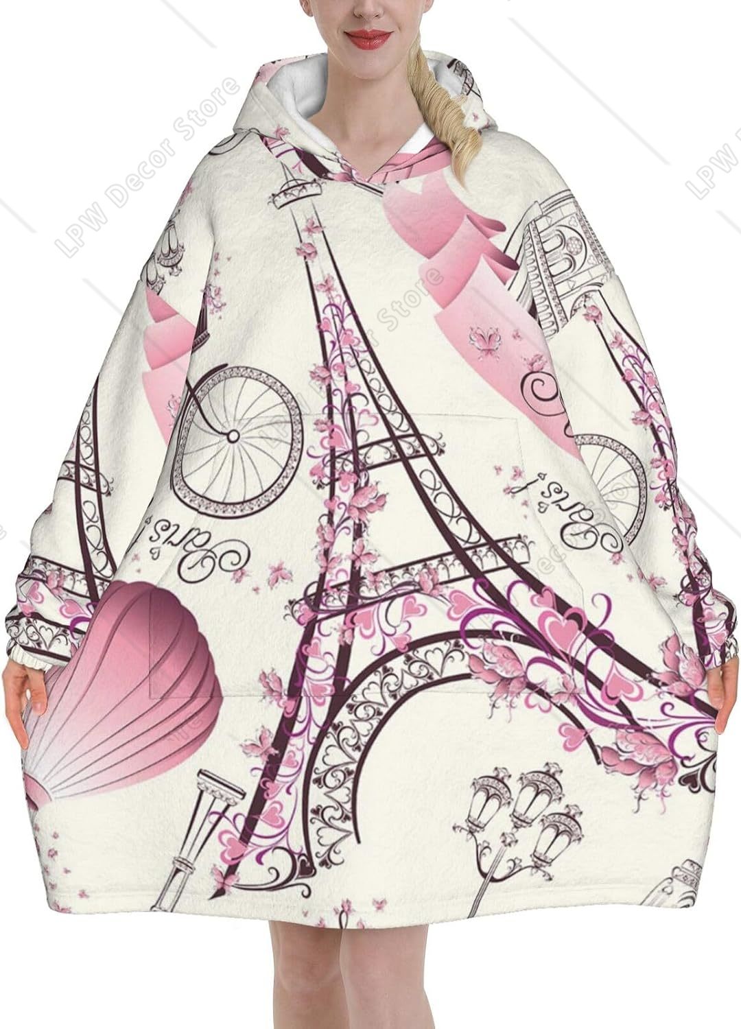 Home Textiles Paris - Bluzy z kapturem z nadrukiem wieży