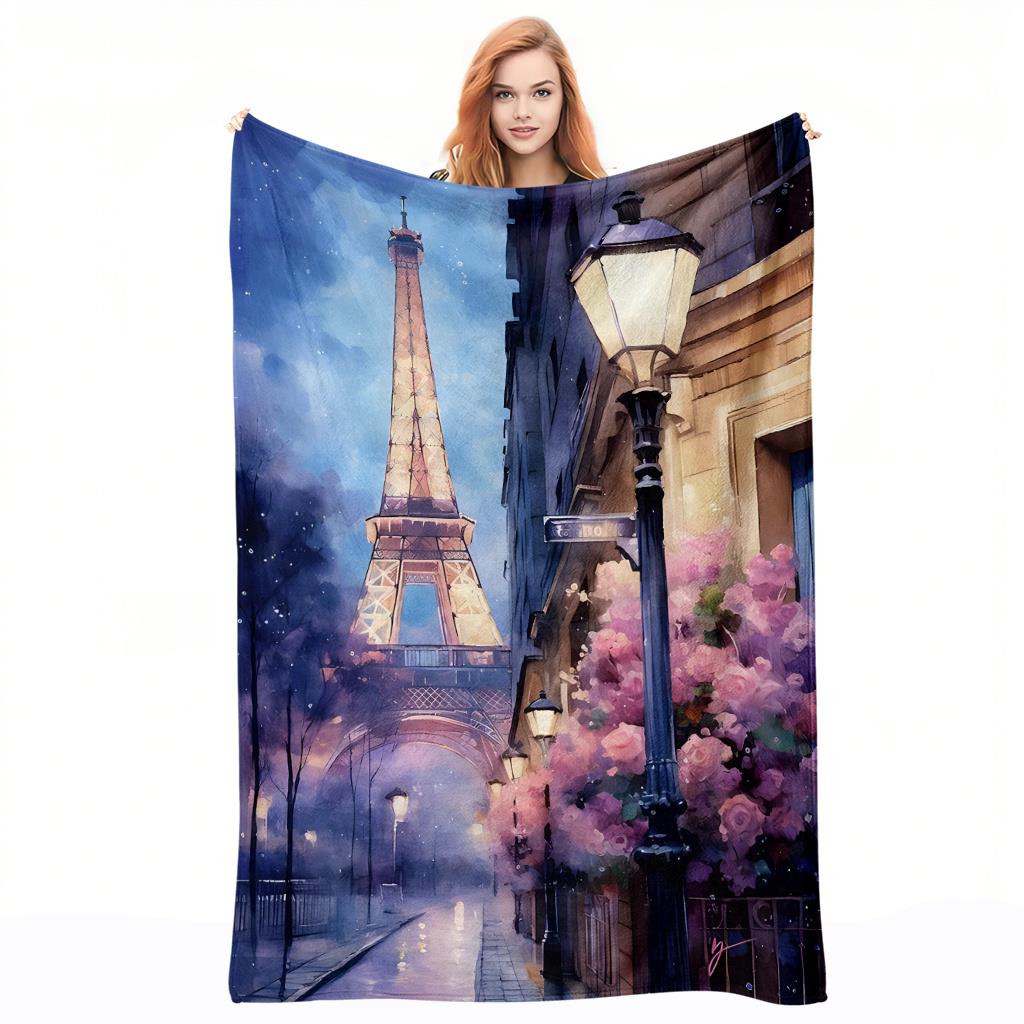 Home Textiles Paris - Koc flanelowy z nadrukiem z motywem
