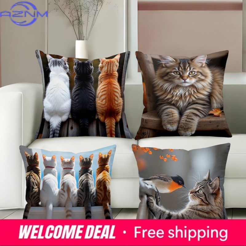 Home Textiles Images - Urocze poduszki z kotami z różnymi