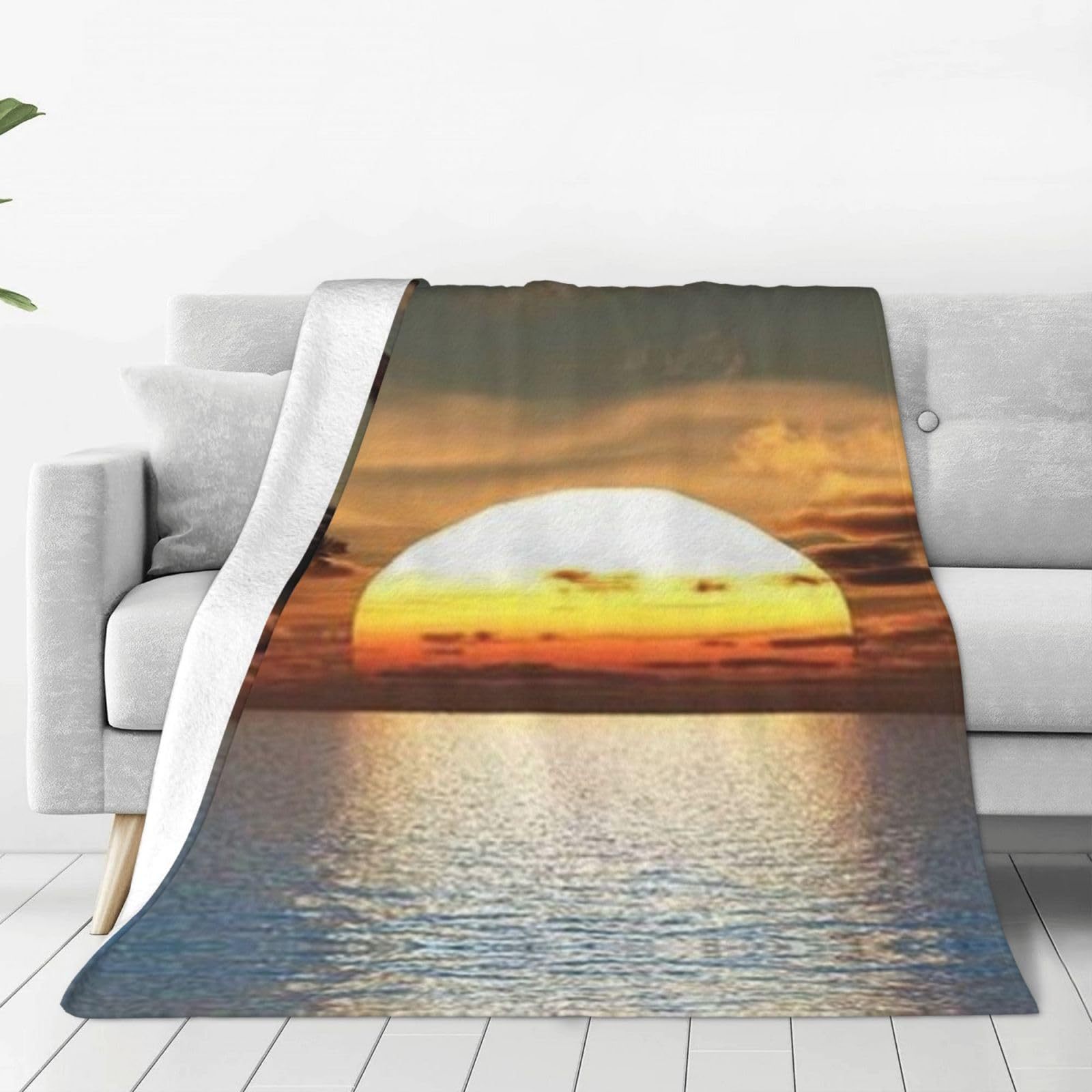Sunrise Home Textiles & Apparel - Koc z nadrukiem tropikalnego wschodu słońca