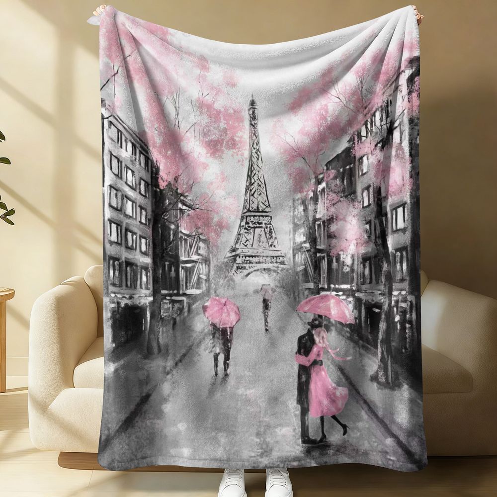 Home Textiles Paris - Romantyczny koc z polaru flanelowego na
