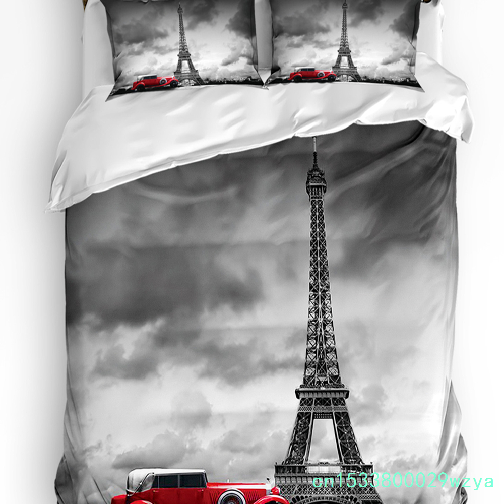 Home Textiles Paris - Poszewka na kołdrę z wieżą Eiffla