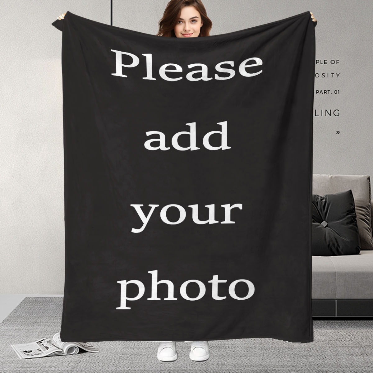 Home Textiles Images - Koc z polaru flanelowego z własnym