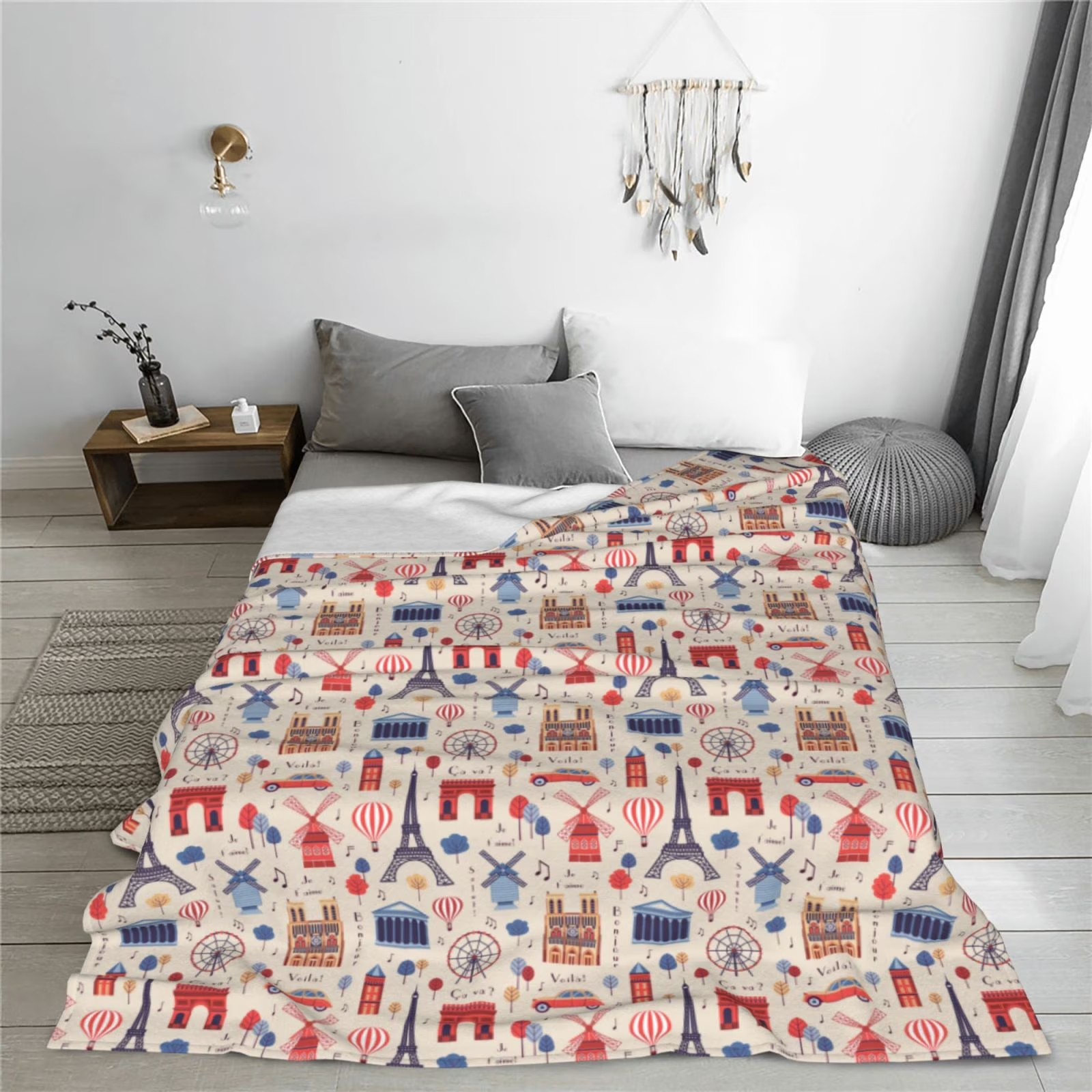 Koc z polaru sherpa z nadrukie – Home Textiles Paris recenzja i cena