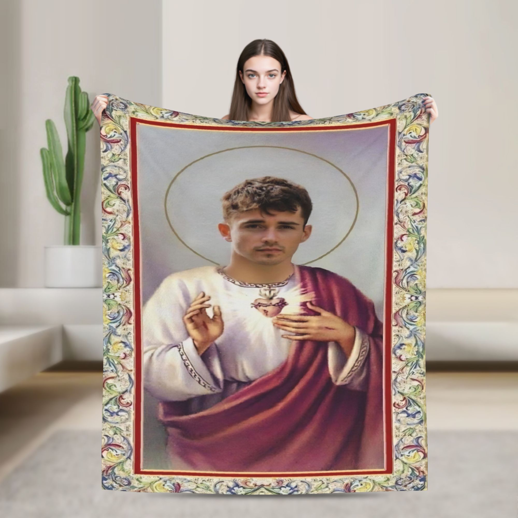 Zabawny obraz Jezusa na flanel – Home Textiles Images recenzja i cena